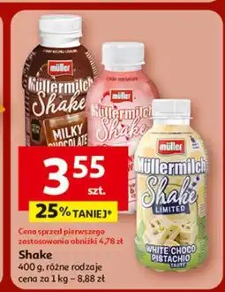 Auchan Napój mleczny white choco pistachio Mullermilch Shake oferta