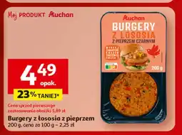Auchan Burgery z łososia pieprzem Auchan oferta