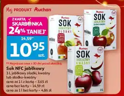 Auchan Sok jabłkowy kwaśny Auchan Różnorodne (Logo Czerwone) oferta