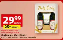 Auchan Piwo + szklanka Zlaty Cesky Svetly Lezak oferta