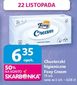 Auchan Chusteczki higieniczne z nawilżającym kremem Foxy Cream oferta