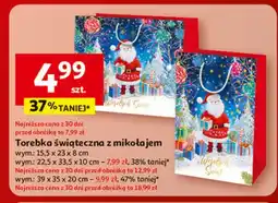 Auchan Torba ozdobna świąteczna 39 x 35 20 cm oferta