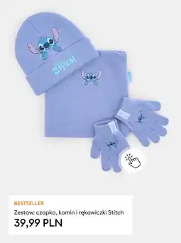 Sinsay Zestaw: czapka, komin i rękawiczki Stitch oferta