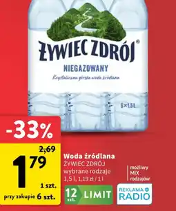 Intermarche Woda źródlana ZYWIEC ZDROJ oferta