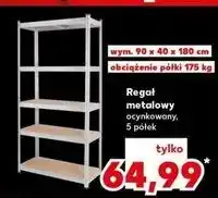 Kaufland Regał metalowy 5 półek 90 x 40 180 cm oferta