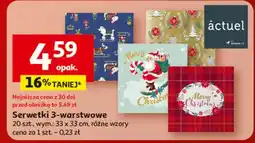Auchan Serwetki świąteczne 33 x cm Actuel oferta