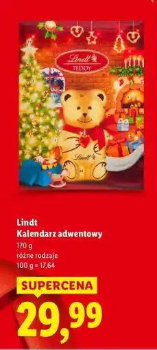 Lidl Kalendarz adwentowy, różne rodzaje Lindt oferta