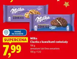 Lidl Ciastka z kawałkami czekolady sensations Milka oferta