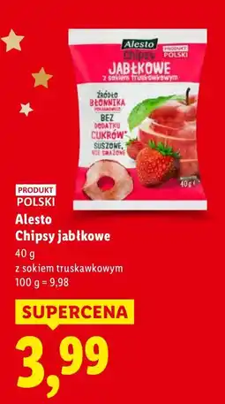 Lidl Chipsy jabłkowe z sokiem truskawkowym Alesto oferta