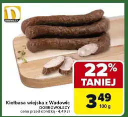 Carrefour Market Kiełbasa wiejska z Wadowic Dobrowolscy 100 g oferta