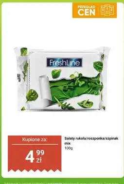 Dino Sałaty rukola, roszponka, szpinak mix 100g FreshLine oferta
