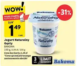 Intermarche Jogurt Naturalny Gęsty 150 g Bakoma oferta