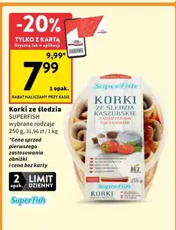 Intermarche Korki ze śledzia wybrane rodzaje SuperFish oferta