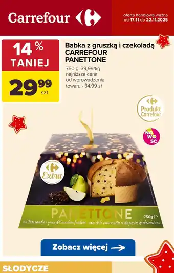 Babka z gruszką i czekoladą Carrefour Panettone