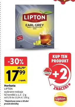Intermarche Herbata wybrane rodzaje Lipton oferta
