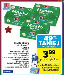 Carrefour Masło ekstra z Łukowa 200 g Lumiko oferta