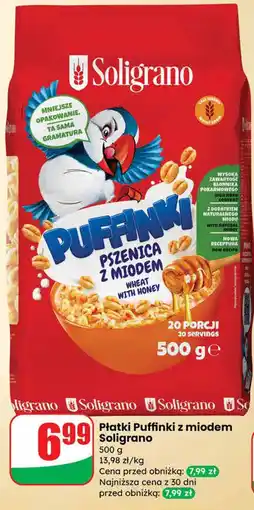 Dino Płatki Puffinki z miodem Soligrano oferta