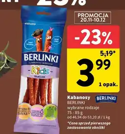 Intermarche Kabanosy wybrane rodzaje Berlinki oferta