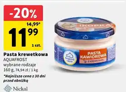 Intermarche Pasta krewetkowa wybrane rodzaje AQUAFROST oferta