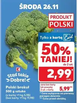 Kaufland Brokuł polski 500 g sztuka Kaufland oferta