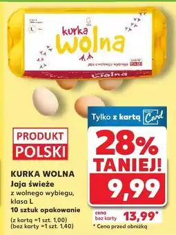 Kaufland Jaja świeże z wolnego wybiegu, klasa L 10 szt. Kurka Wolna oferta