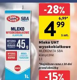 Intermarche Mleko UHT wysokobiałkowe klasyczne Mlekovita SBA oferta