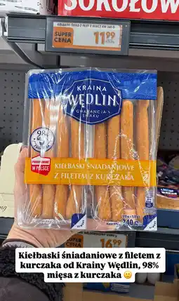 Biedronka Kiełbaski śniadaniowe z filetem z kurczaka Kraina Wędlin oferta