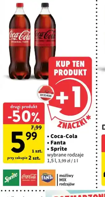 Napój Coca-Cola/Fanta/Sprite