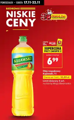 Biedronka Olej rzepakowy 1l Kujawski oferta