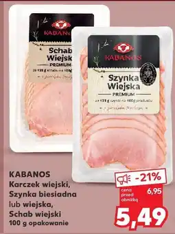 Kaufland Szynka lub Schab lub Karczek wiejski, Szynka biesiadna Kabanos 100g oferta