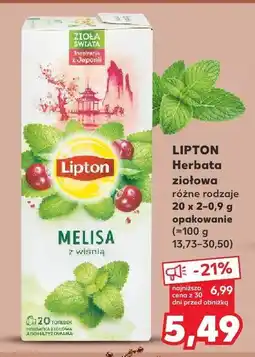 Kaufland Herbata ziołowa różne rodzaje 20 x 2-0,9 g LIPTON oferta