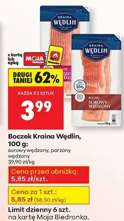 Biedronka Boczek surowy wędzony Kraina Wędlin oferta