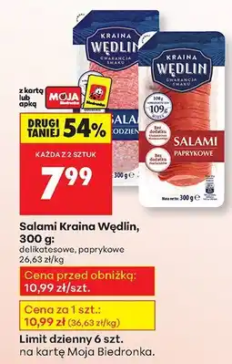 Biedronka Salami delikatesowe Kraina Wędlin oferta