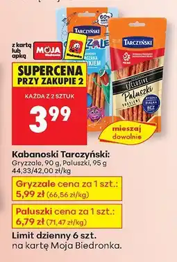 Biedronka Kabanosy Gryzzale Tarczyński oferta