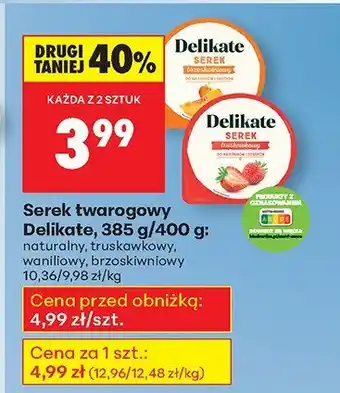 Biedronka Serek twarogowy naturalny Delikate oferta