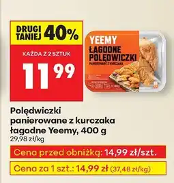 Biedronka Polędwiczki panierowane z kurczaka łagodne Yeemy oferta