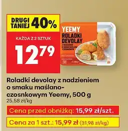 Biedronka Roladki devolay z nadzieniem o smaku maślano-czosnkowym Yeemy oferta