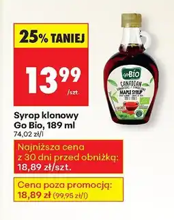 Biedronka Syrop klonowy Go Bio oferta