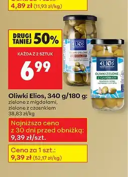 Biedronka Oliwki zielone z migdałami Elios oferta
