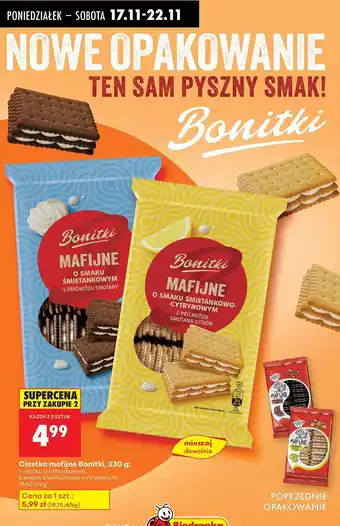 Biedronka Ciastka mafijne o smaku śmietankowym Bonitki oferta