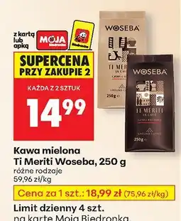 Biedronka Kawa mielona Ti Merită różne rodzaje Woseba oferta