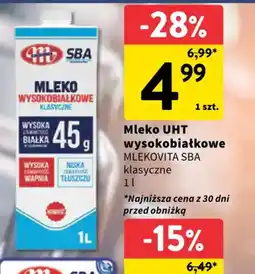 Intermarche Mleko UHT wysokobiałkowe MLEKOVITA SBA oferta