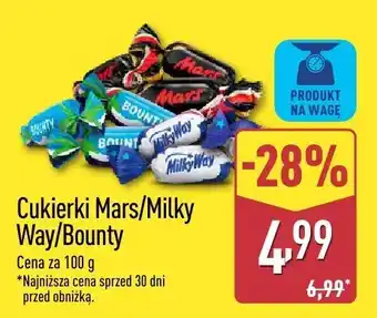 Cukierki Mars, Milky Way, Bounty 100 g Aldi