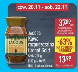 ALDI Kawa rozpuszczalna Cronat Gold 200 g Jacobs oferta