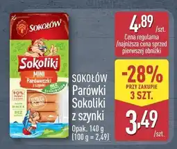 ALDI Parówki Sokoliki z szynki Sokołów oferta