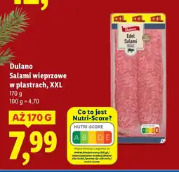 Lidl Dulano Salami wieprzowe w plastrach, XXL oferta