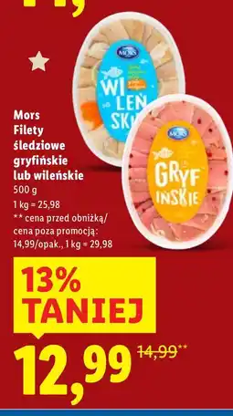 Lidl Filety śledziowe gryfińskie lub wileńskie Mors oferta