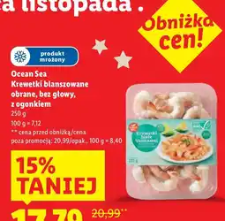 Lidl Krewetki blanszowane obrane bez głowy z ogonkiem Ocean Sea oferta