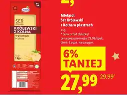 Lidl Ser Królewski z Kolna w plastrach Mlekpol oferta