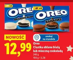 Lidl Ciastka Oreo Ciastka oblane białą lub mleczną czekoladą Banadas oferta